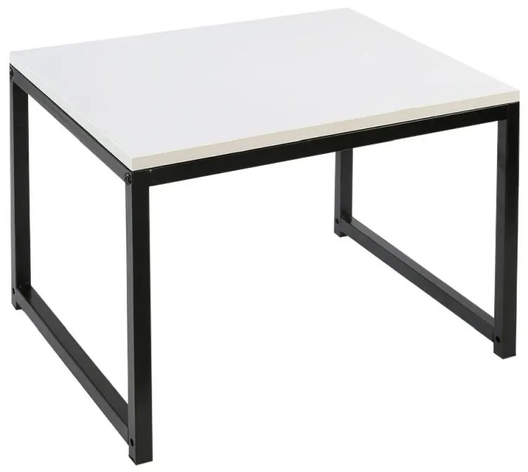Kondela Set 2 konferenčných stolíkov, matná biela/čierna, KASTLER NEW TYP 2
