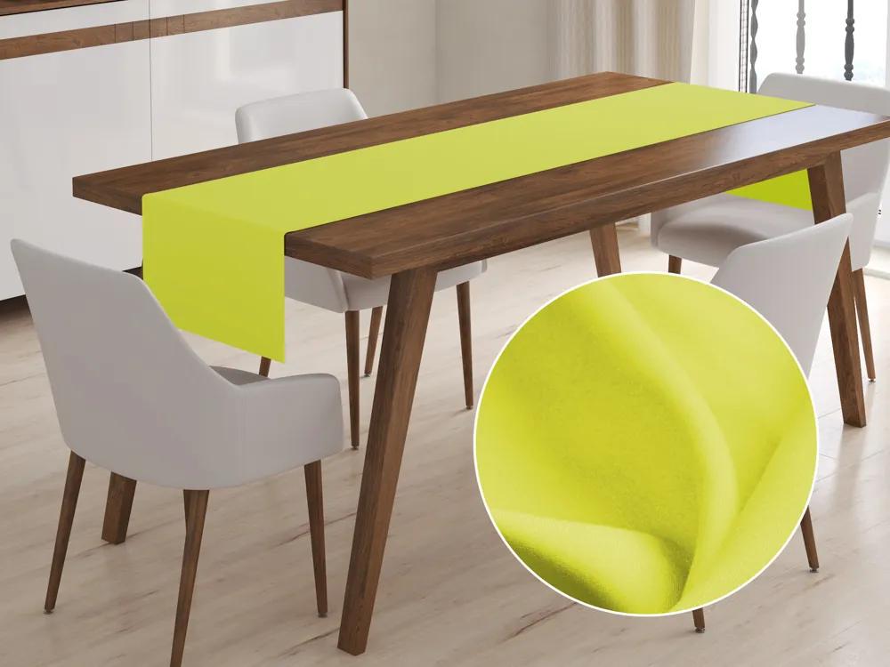 Biante Dekoračný behúň na stôl Rongo RG-026 Žltozelený 20x160 cm