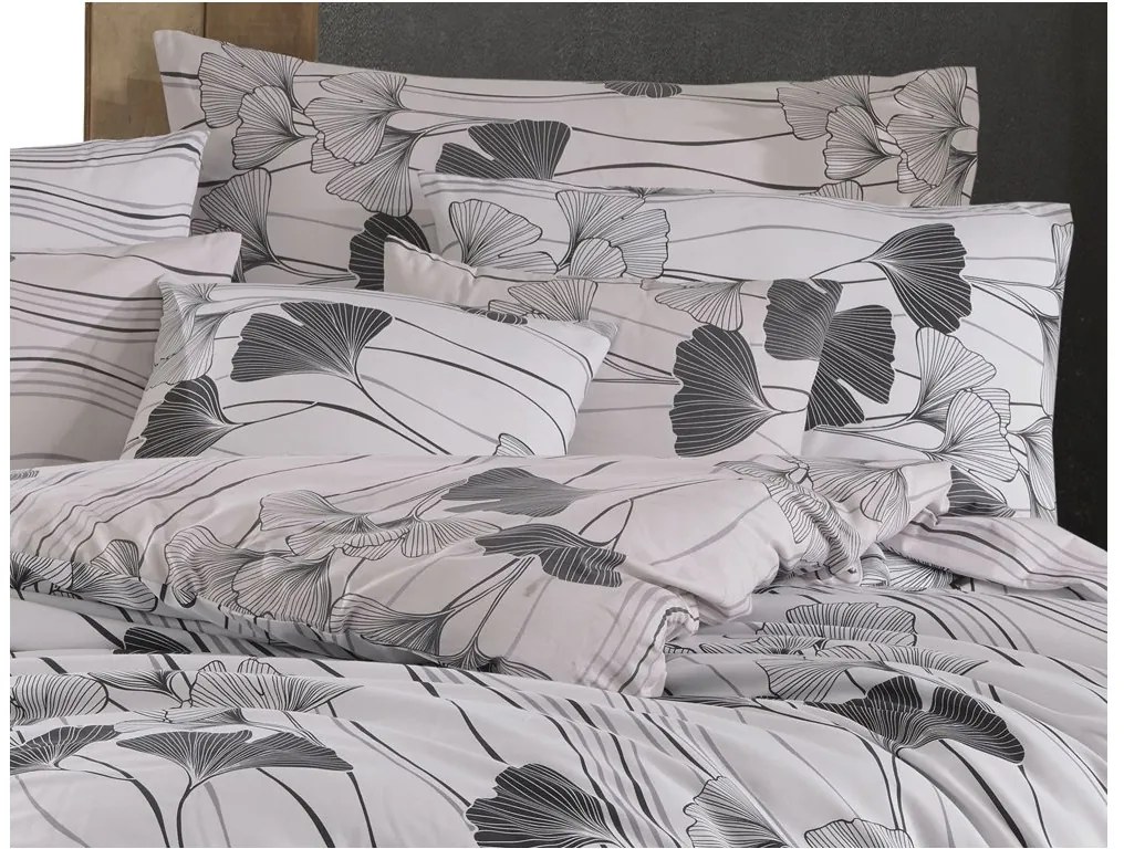 TipTrade Bavlnené obliečky 140x200 + 70x90 cm - Ginko biela