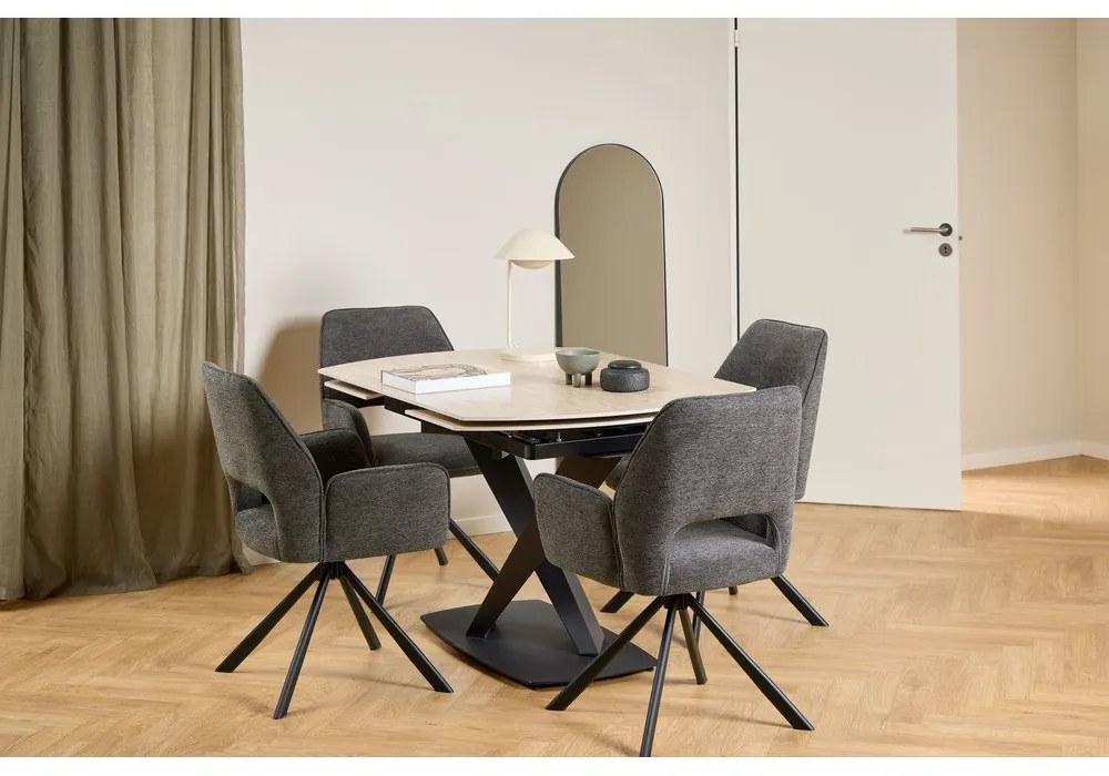 Tmavosivé jedálenské kreslo s podrúčkami Graham – Actona