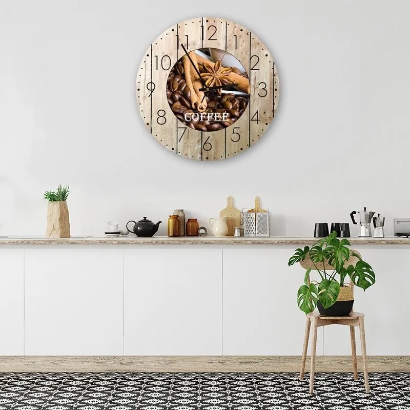 Gario Hodiny na stenu Káva so škoricou Rozmery: 80 x 80 cm