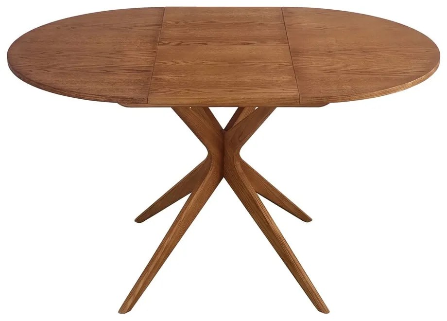 Okrúhly rozkladací jedálenský stôl s prídavnou doskou v dekore duba ø 90 cm Jubi – Ragaba