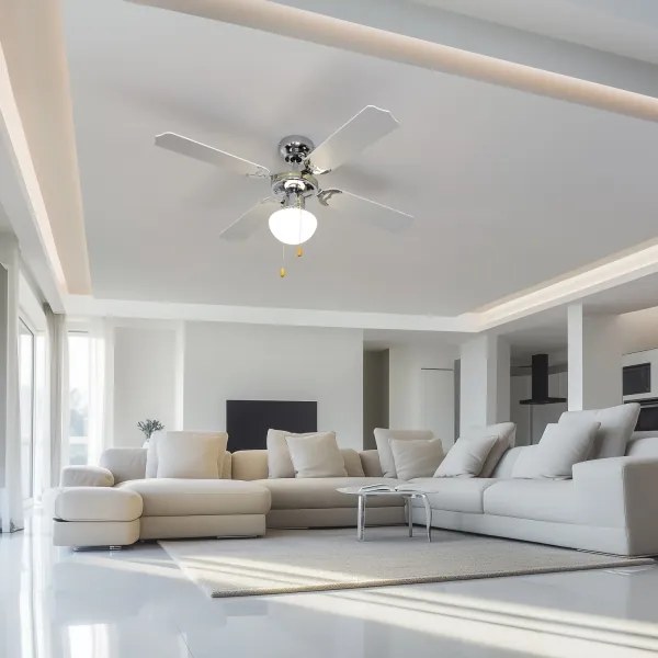 ZEVENTI - Stropný ventilátor NAVAGIO 1xE27/60W/230V čierna/biela