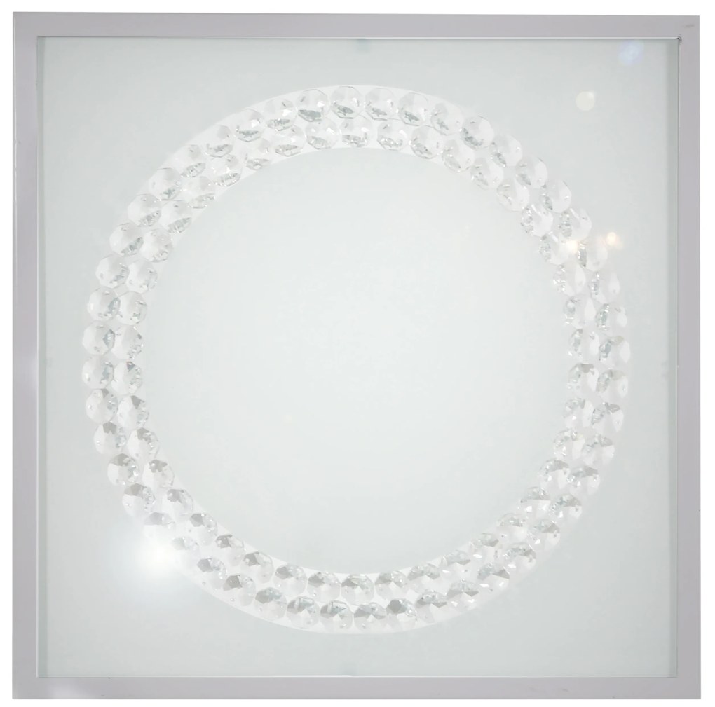 CLX LED nástenné / stropné osvetlenie ALBA, 16W, studená biela, 29x29, hranaté, veľký kruh, satinované