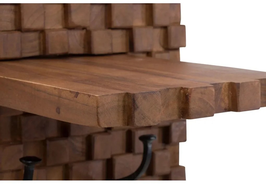 furniture-nabytek.cz - Masívny šatní panel Abadi z akáciového a mangového dreva, lakovaný, hnedý – 40×30×140 cm