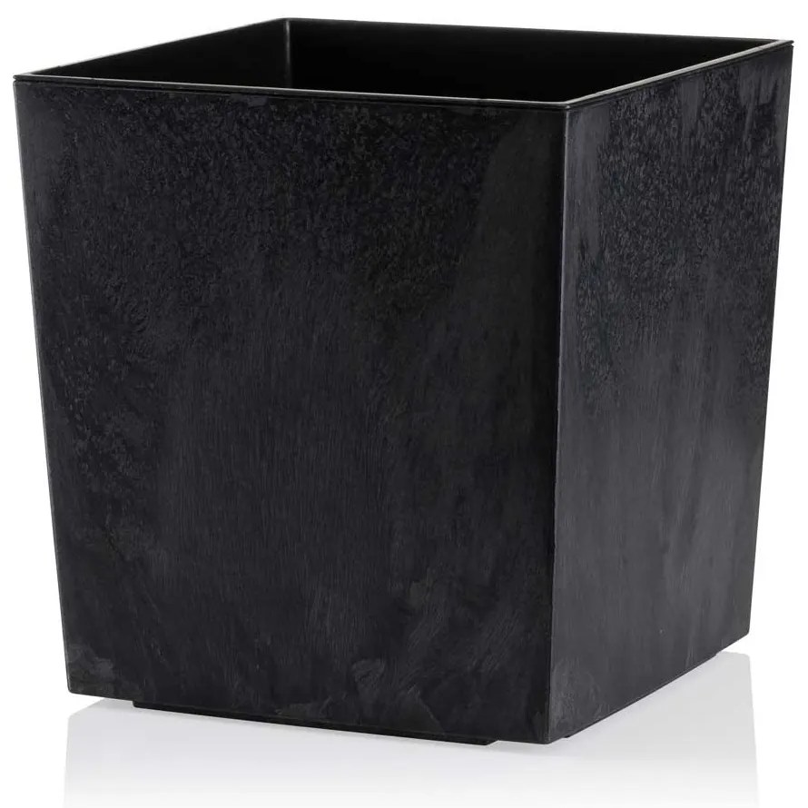 PLASTOVÝ KVETINÁČ FLORE 19X19 CM IMITÁCIA BETÓNU ČIERNA