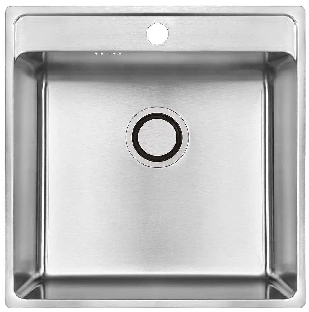 Laveo Besos, 1-komorový nerezový drez 480x490x210 mm, brúsená oceľ, LAV-SLB_010T