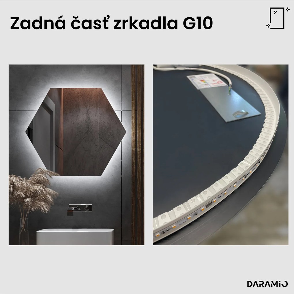 Šesťuholníkové zrkadlo s LED osvetlením G10