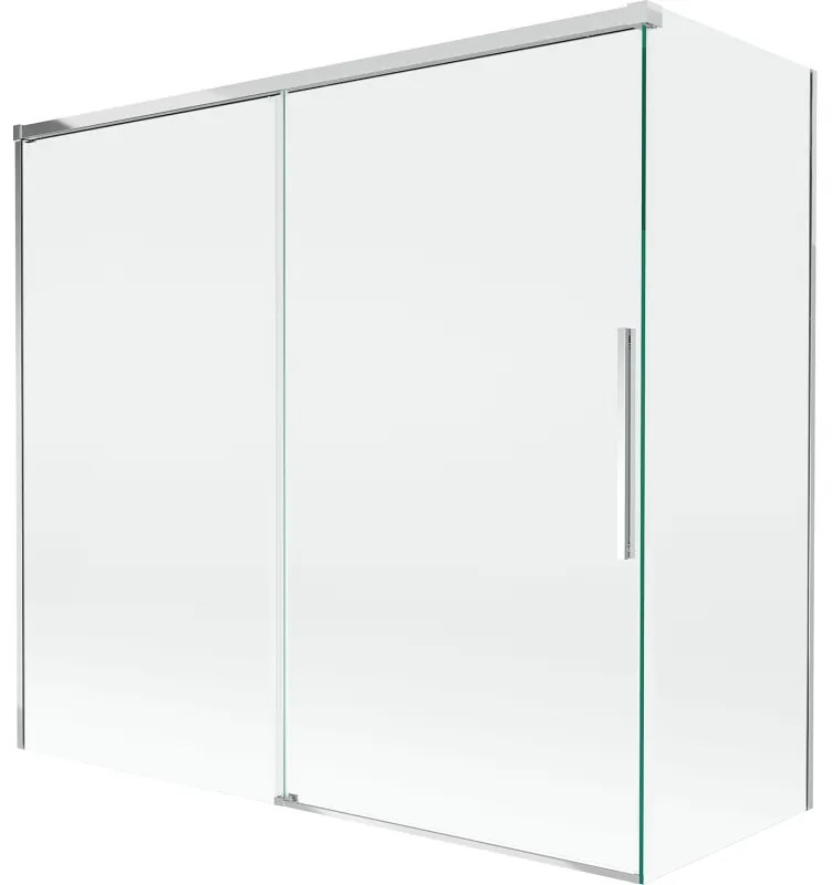 Mexen Rox, 2-krídlová posuvná vaňová zástena 170 + 80 x 150 cm, 8mm číre sklo, chrómový profil, 8C9-170-080-01-00