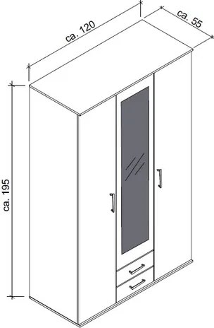 Šatníková skriňa Karl, biela