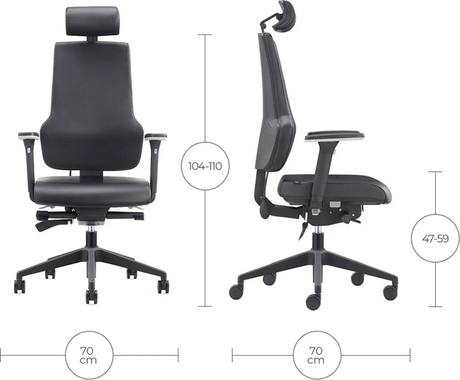 Ergonomická kancelárska stolička MOSH Elite F – čierna