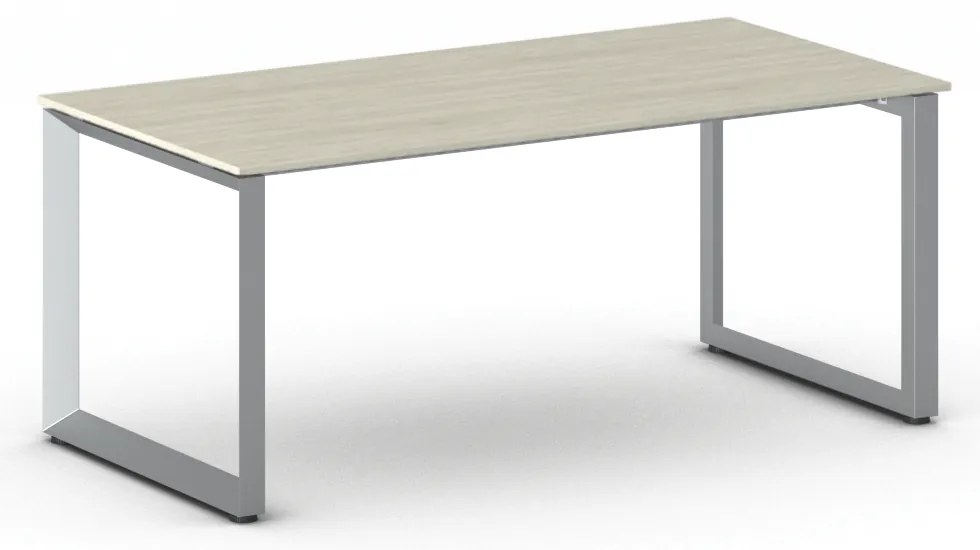 Kancelársky stôl PRIMO INSPIRE, 180x90 cm, sivostrieborná podnož, dub prírodný