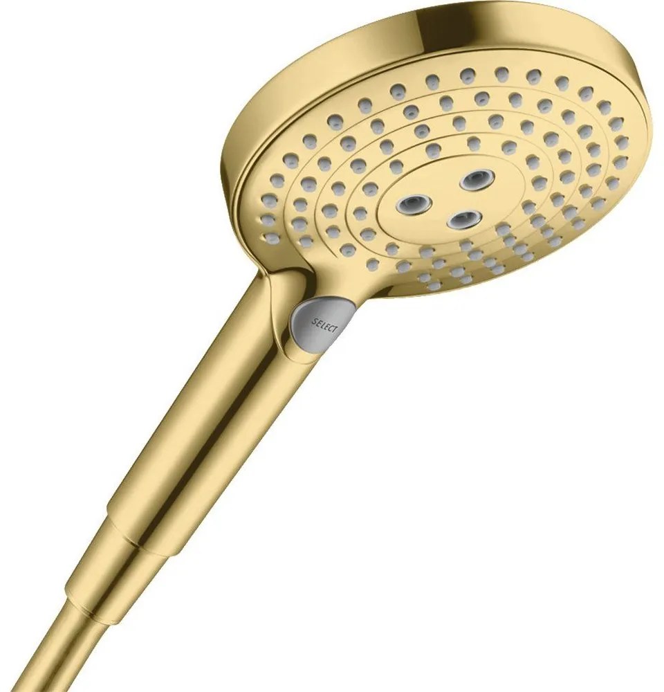 HANSGROHE Raindance Select S ručná sprcha 3jet, priemer 125 mm, leštený vzhľad zlata, 26530990