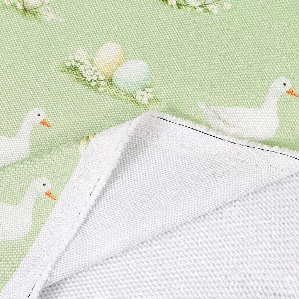 Goldea veľkonočná teflónová látka na obrusy - husy a kraslice 160 cm