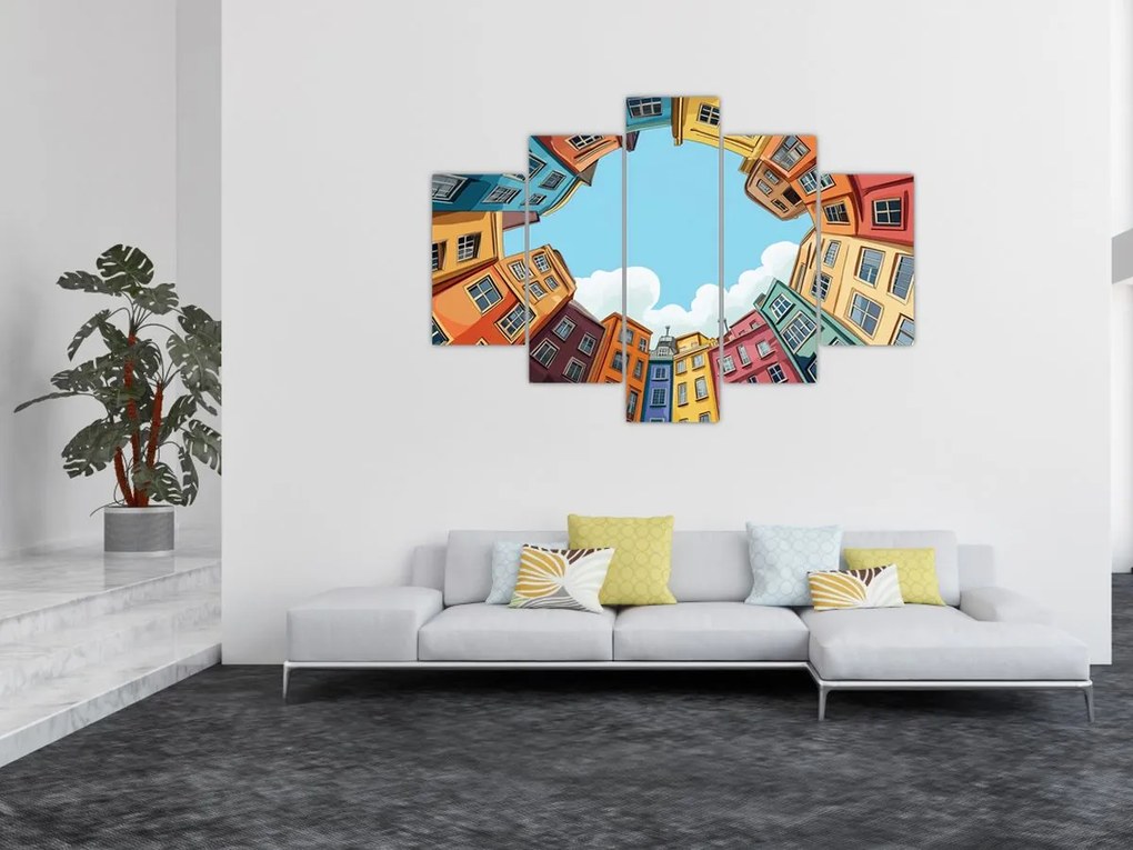 Obraz - Medzi domami (150x105 cm)