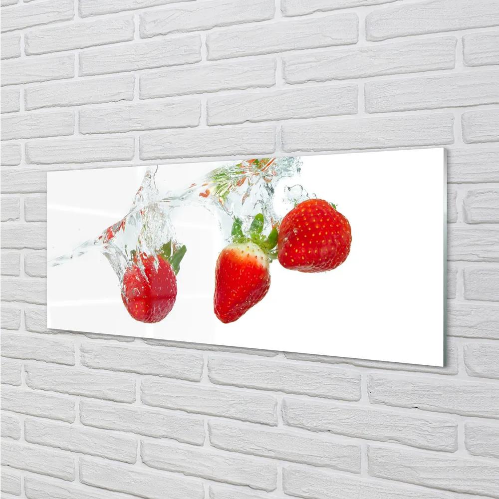 Obraz plexi Water strawberry biele pozadie 120x60 cm