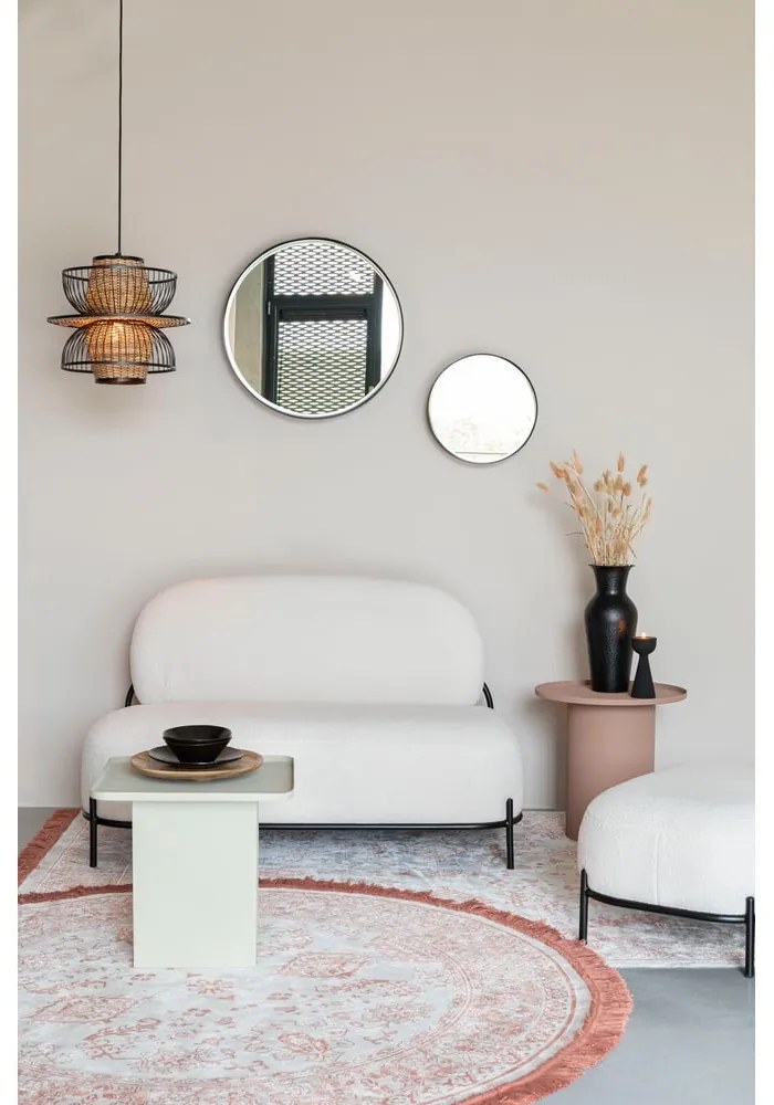 Krémová pohovka z textílie buklé 125 cm Polly – White Label