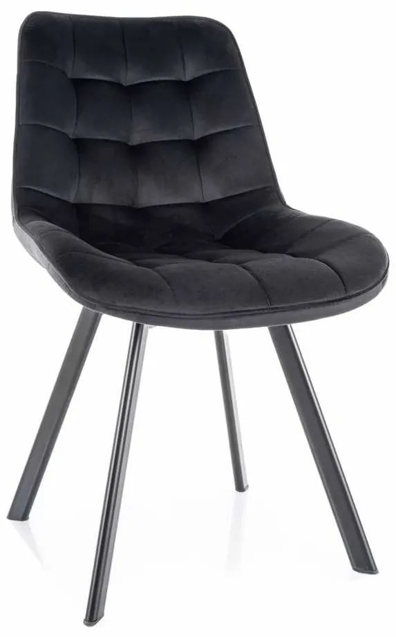 Jedálenská stolička Albons Velvet, čierna