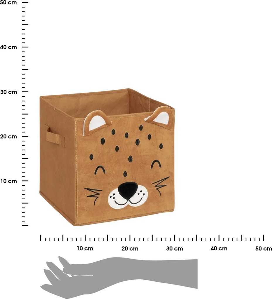 Detský úložný box Leopard hnedý