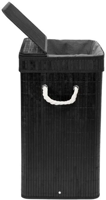 Kôš na bielizeň SOREN 80 l bambusový čierny