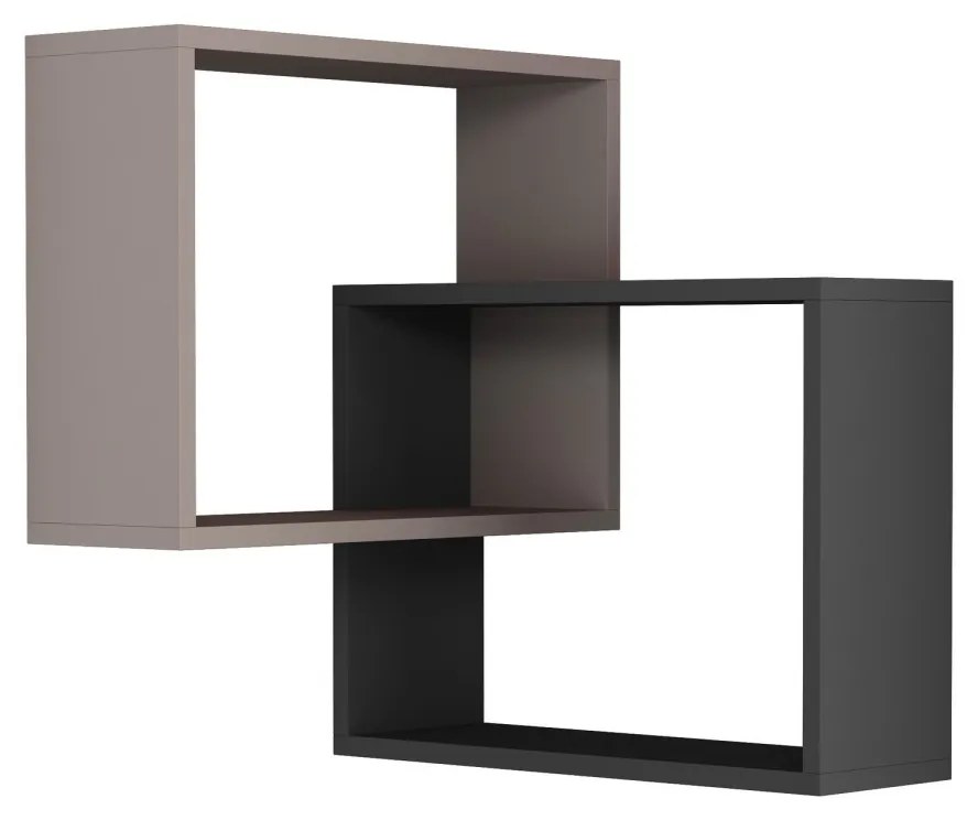 Nástenná rohová polica Kalune šedá