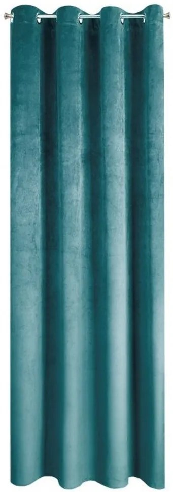 Designové modré zatemňujúce zamatové závesy na kruhy 140 x 250 cm