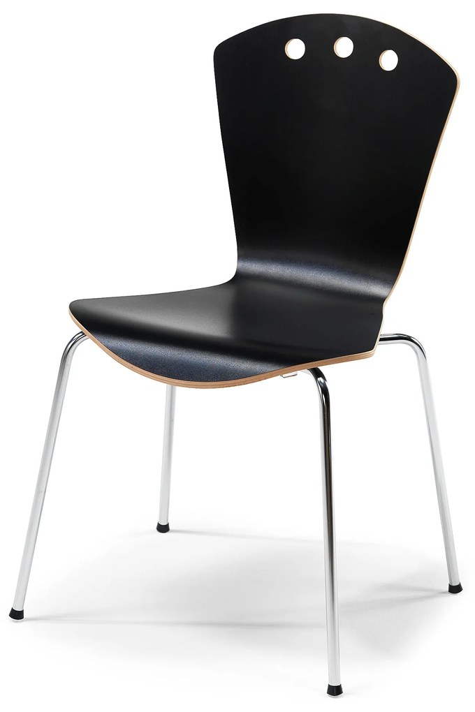 Jedálenská stolička ORLANDO, čierna / chróm