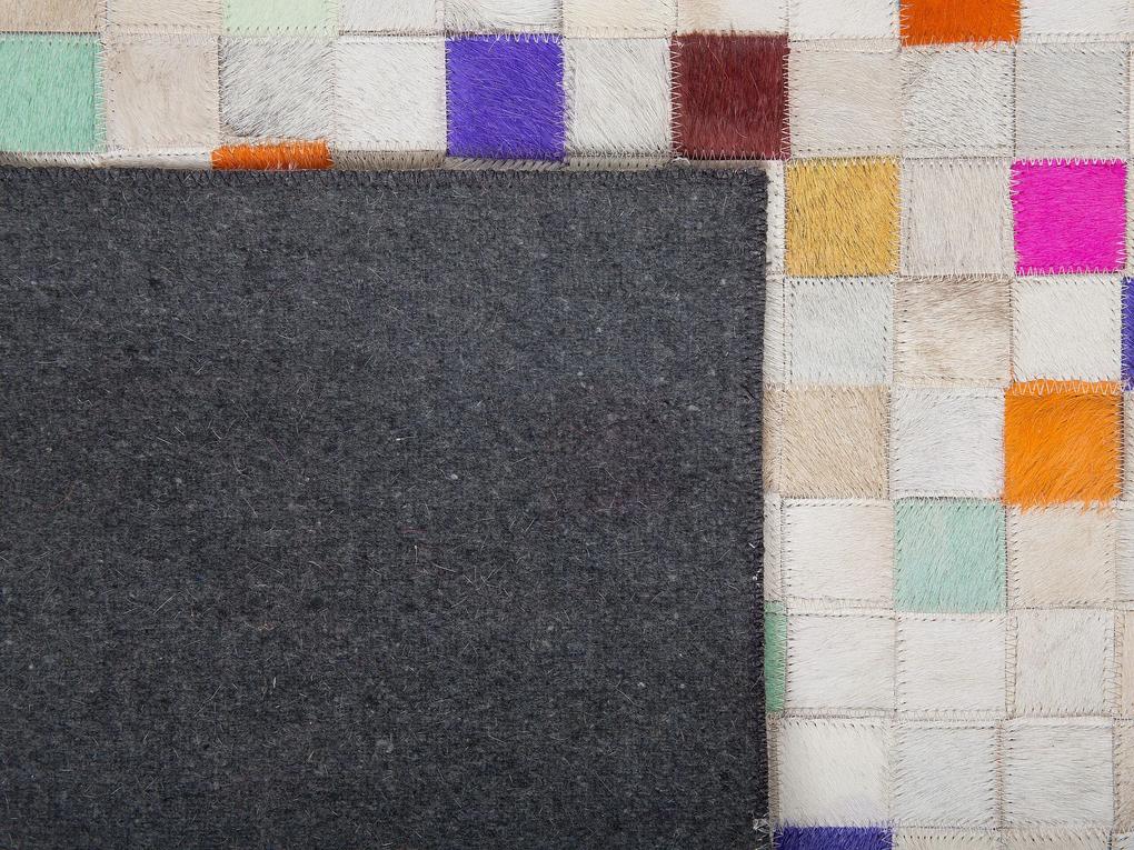 Kožený koberec 160 x 230 cm viacfarebný ADVAN Beliani