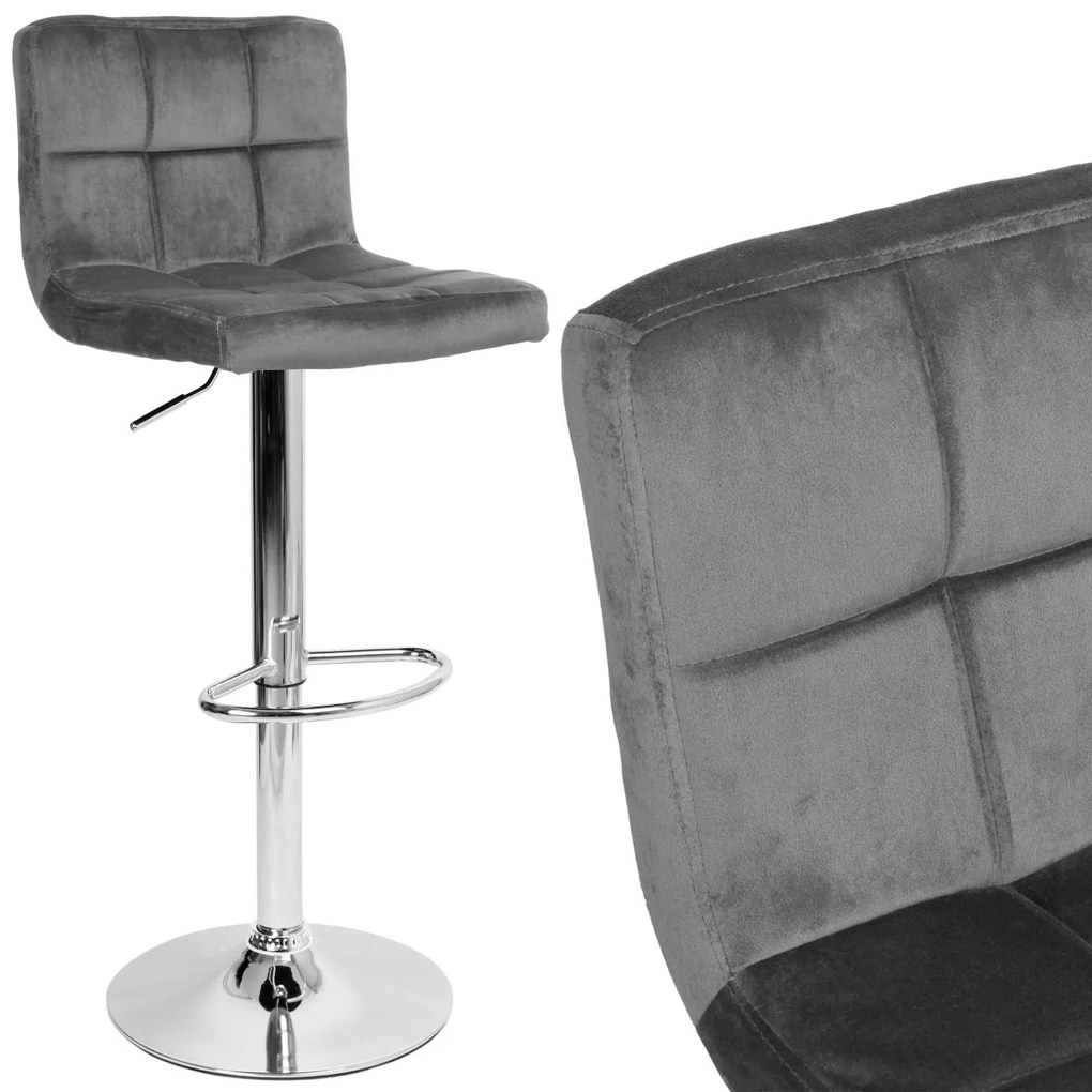 Barová stolička ARAKO chróm sivá