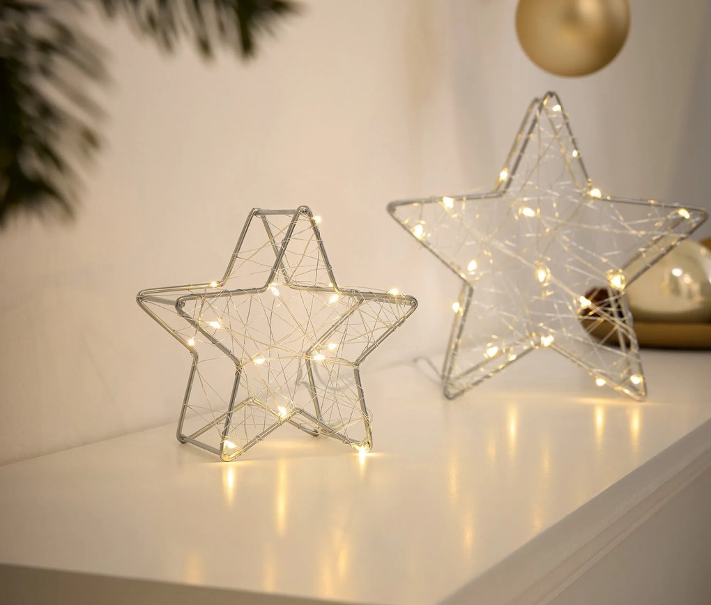 Dekoračné LED hviezdy, 2 ks, malé