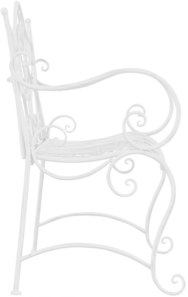 Rustikálna kovová lavička Tar - Biela