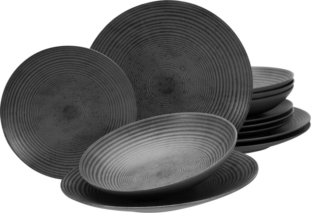 XXXLutz JEDÁLENSKÝ SERVIS Catania Anthrazit 12-dielne Creatable - Online Only bytové doplnky - 007768061101