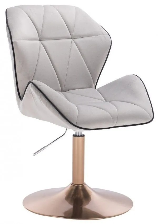 LuxuryForm DESIGN Stolička MILANO MAX VELUR na zlatom tanieri - sivá