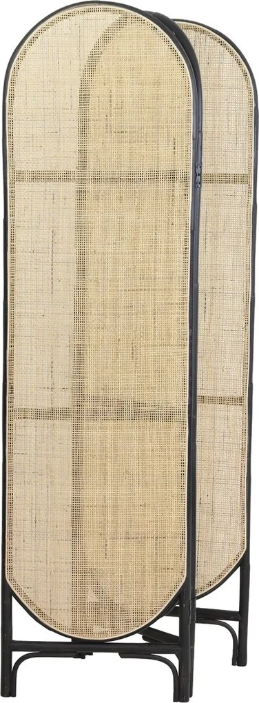 Prírodne-čierny bambusový paraván Herwin black - 150 * 180 cm