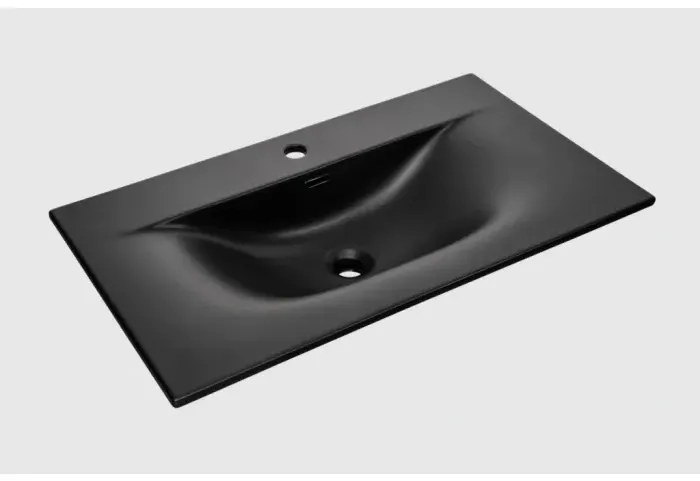 Závesná skrinka Talia Casella so zápustným umývadlom 80 cm čierna/dub casella