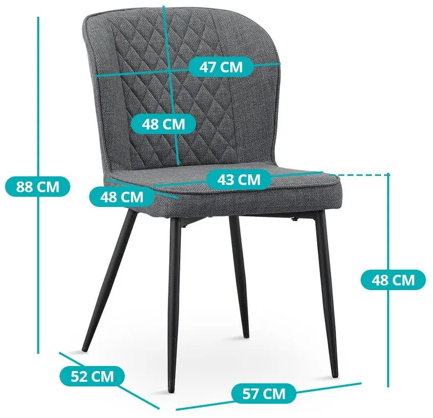 Leo jedálenská stolička, 2 kusy, sivá