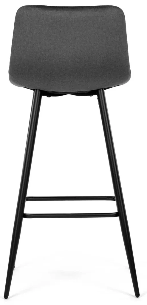Autronic - Židle barová, šedá látka, čtyřnohá kovová podnož, černý mat - AUB-X7015 GREY2