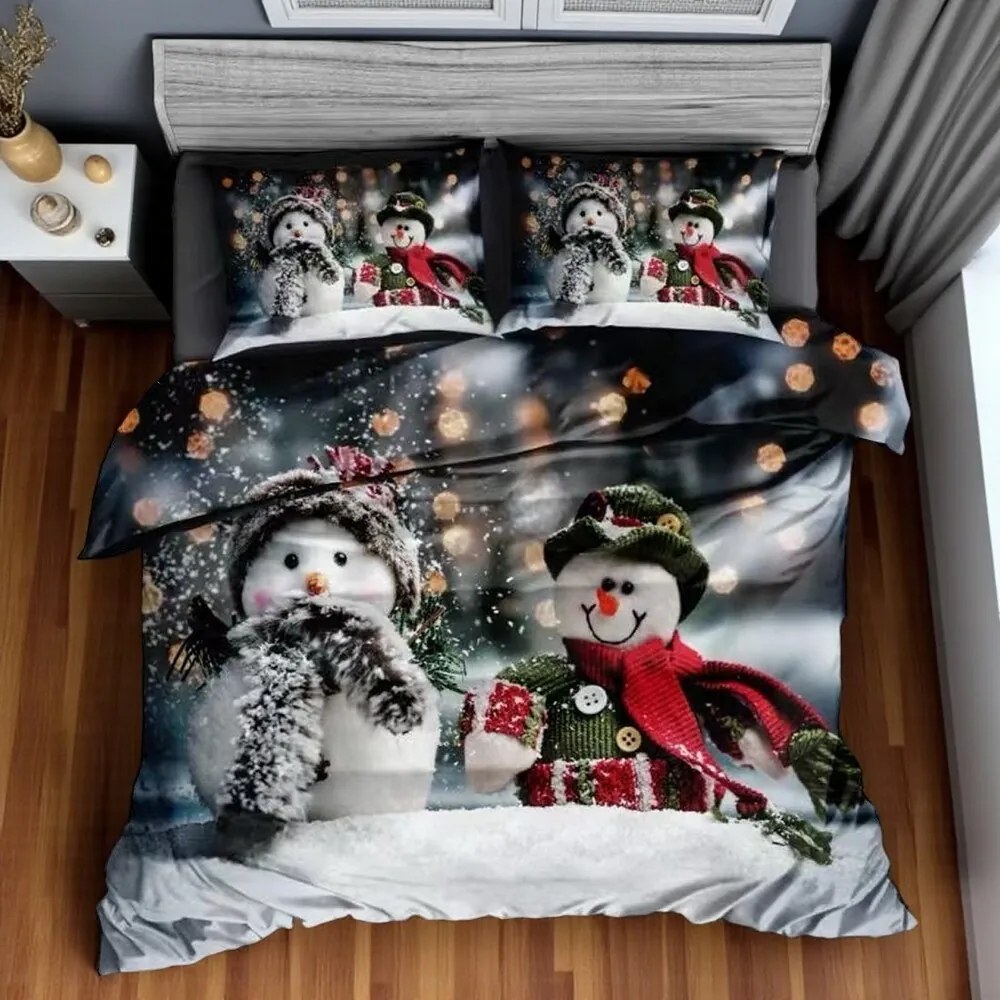 Obliečky NADELLE SNOWMEN 3-dielna sada 140x200 cm