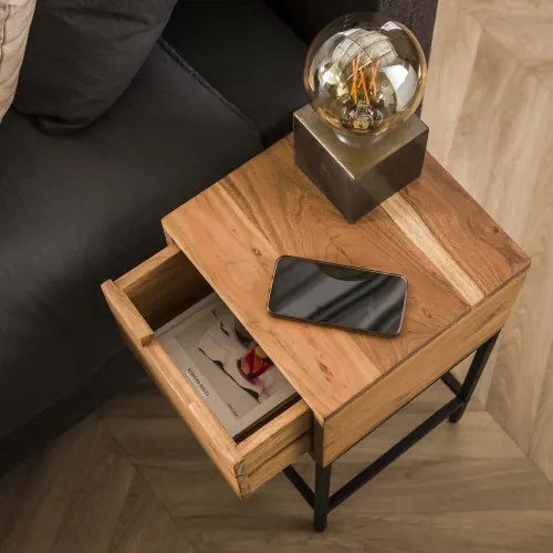 Nočný stolík 21-08 Flat Drevo Acacia - Komfort-nábytok