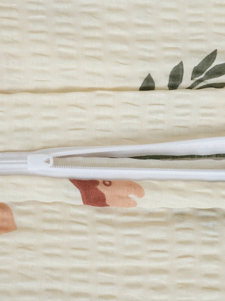 Krepová obliečka na vankúš Renforcé 50 × 70 cm - Vlčie maky béžové