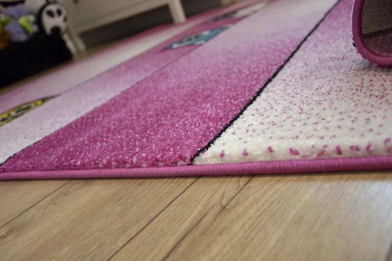 Koberec KIDS Sovy      ružový  C412