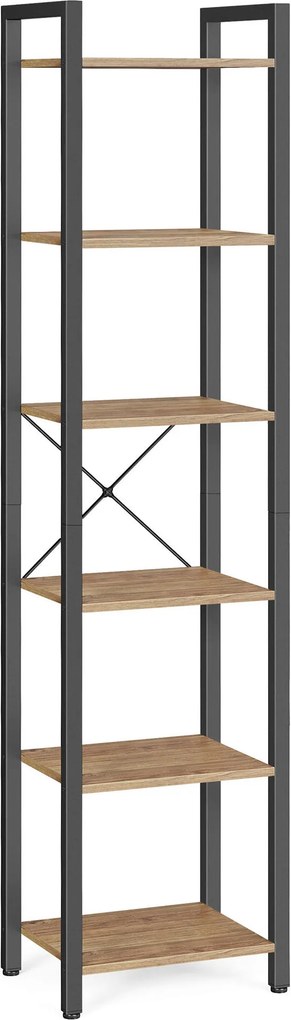 XXXLutz REGÁL, čierna, farba vlašského orecha, oceľ, 40/186/30 cm Boxxx - Regály - 002543049401