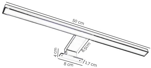 ONLI-LED Kúp. osvetlenie zrkadla NEMO LED/5,5W/230V 4000K 50cm IP44 matný chróm