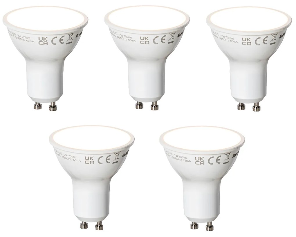 Sada 5 inteligentných LED žiaroviek GU10 biela 7W 700 lm 3000K