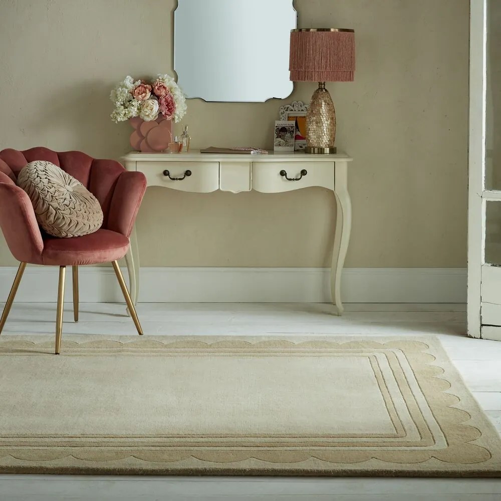 Ručne všívaný kusový koberec Lois Scallop Natural, 160x230, béžová, chodba / predsieň, Flair Rugs