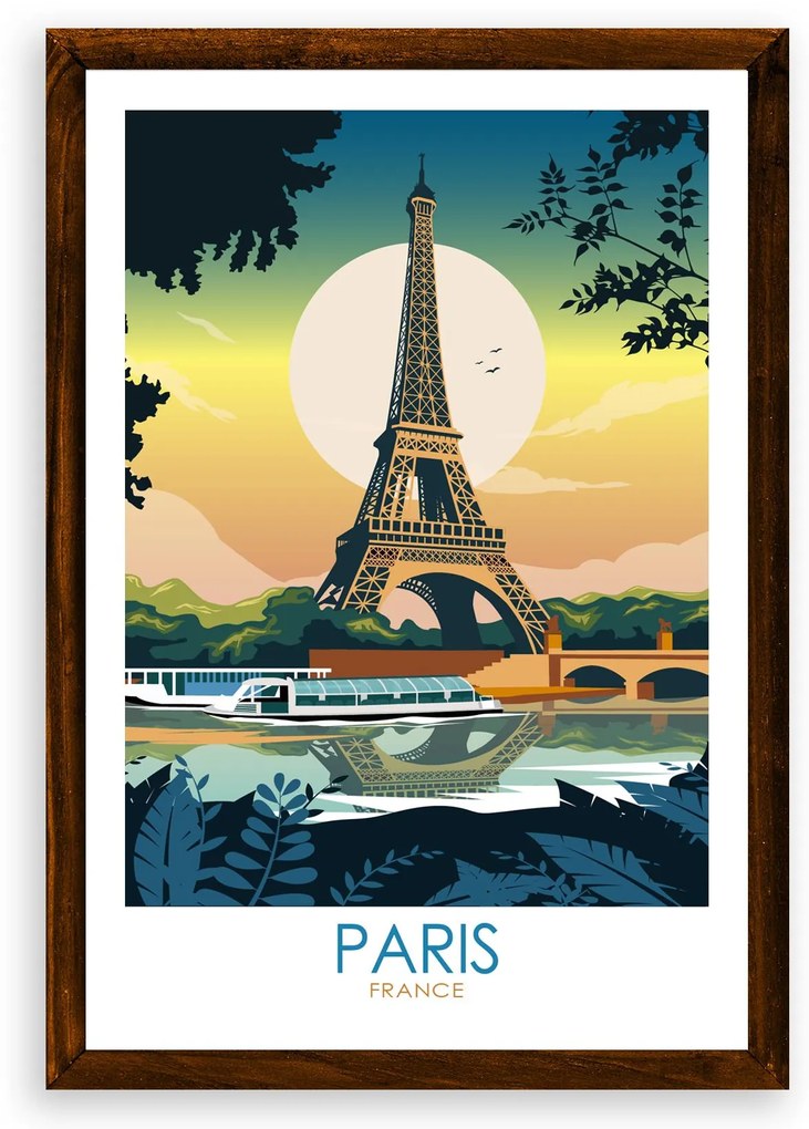 Poster Paríž - Poster 50x70cm + čierny rám (71,8€)
