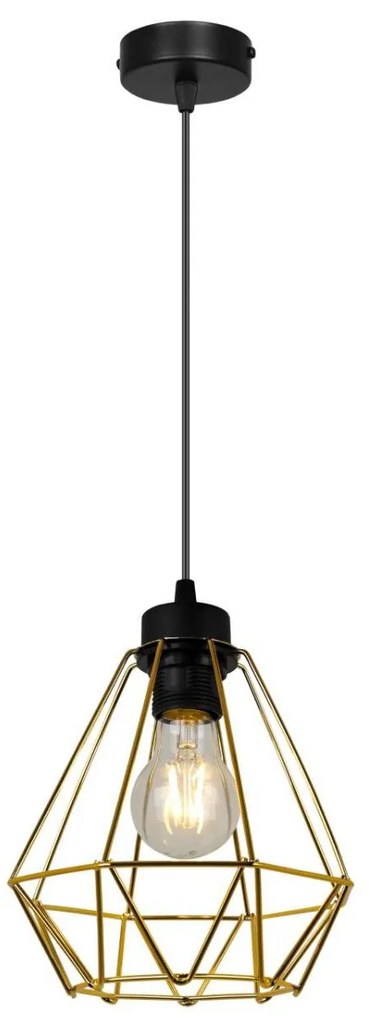 Závesné svietidlo Fusion, 1x zlaté drôtené tienidlo