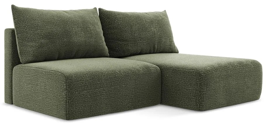 Zelená rozkladacia/s úložným priestorom rohová pohovka (pravý roh) Kalena – Makamii