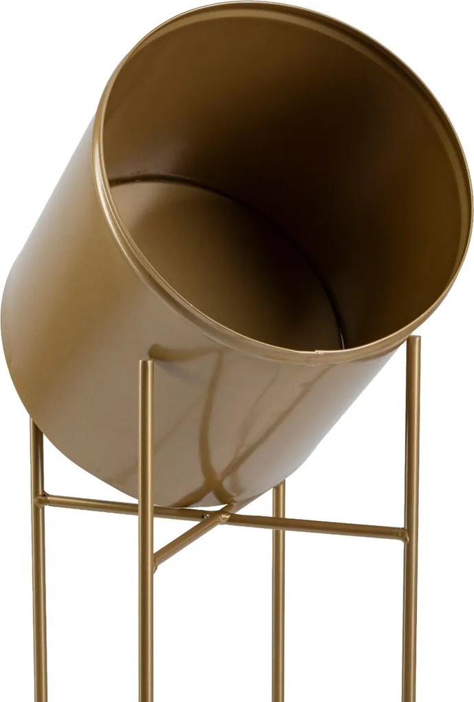 KOVOVÝ KVETINÁČ SO STOJANOM GOLDEN 95X21 CM ZLATÁ