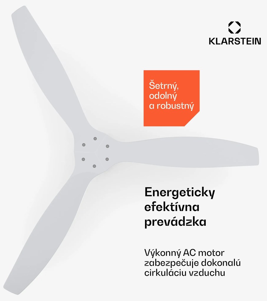 Klarstein Santa Elena 52" stropný ventilátor, 9 060 m³/h, 6 stupňov rýchlosti, diaľkové ovládanie